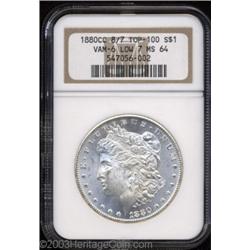 1880-CC $1 8 Over Low 7 MS64 NGC.