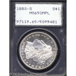 1880-S $1 MS65 Deep Mirror Prooflike PCGS.