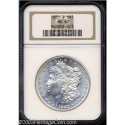 1881-S $1 MS67 NGC.
