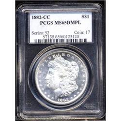 1882-CC $1 MS65 Deep Mirror Prooflike PCGS.