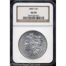 1884-S $1 AU58 NGC.