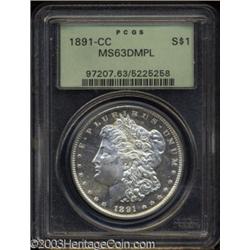 1891-CC $1 MS63 Deep Mirror Prooflike PCGS.