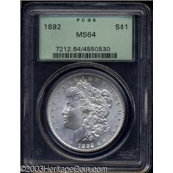 1892 $1 MS64 PCGS.