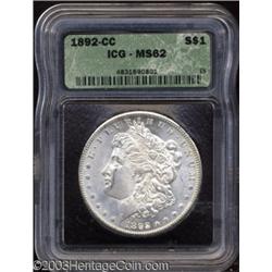 1892-CC $1 MS62 ICG.