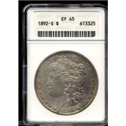 1892-S $1 XF45 ANACS.