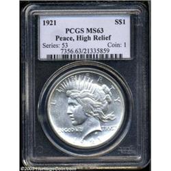 1921 $1 MS63 PCGS.
