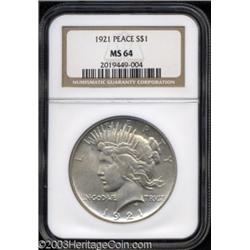 1921 $1 MS64 NGC.