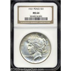 1921 $1 MS64 NGC.