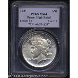 1921 $1 MS64 PCGS.
