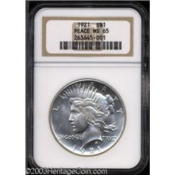 1921 $1 MS65 NGC.