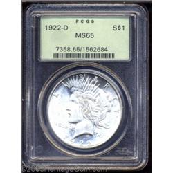 1922-D $1 MS65 PCGS.
