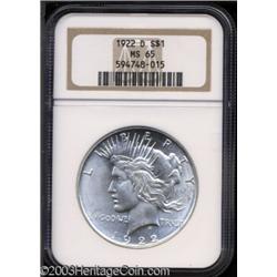 1922-D $1 MS65 NGC.