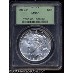 1922-D $1 MS66 PCGS.