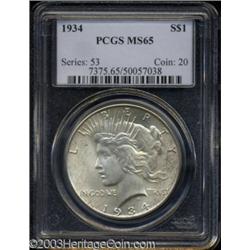 1934 $1 MS65 PCGS.