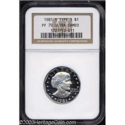 1981-S SBA$ Type One PR70 Ultra Cameo NGC.