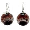 Image 1 : Ripe Plum Fused Glass Earrings with Sterling Silver - T