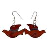 Image 1 : Red Enamel on Copper Peace Dove Earrings - Chilean
