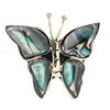 Image 1 : Alpaca Silver Abalone Butterfly Pin - Artisana