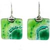 Image 1 : Emerald Sun Glass and Sterling Silver Earrings - Tili G