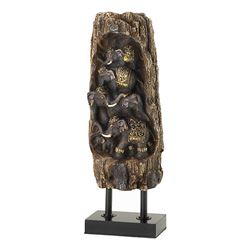 Carved Elephant Totem Decor
