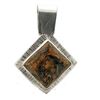 Image 1 : Leopard Stone Square Alpaca Silver Pendant - Artisana