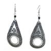 Image 1 : Stamped Recycled Cooking Pot 'Open Teardrop' Earrings -