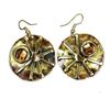 Image 1 : Crystal Sunburst Brass Earrings - Brass Images (E)