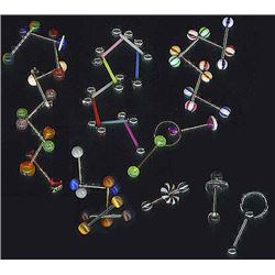 12 Assorted Tongue Barbells