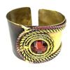 Image 1 : Rope and Rose Stone Brass Cuff - Brass Images (C)