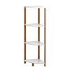 Image 1 : White Bamboo Corner Shelf