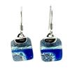 Image 1 : Blue Highway Mini Glass Square Earrings with Sterling S