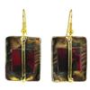 Image 1 : Square on Square Copper and Brass Earrings - Brass Imag