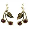 Image 1 : Carnelian Cherry Brass Earrings - Brass Images (E)