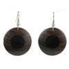 Image 1 : African Ebony and Teak Disk Earrings - BaobArt