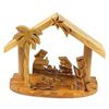 Image 1 : Olive Wood Small Beams Nativity - Bethlehem