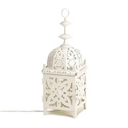 White Medallion Table Lamp