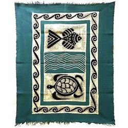 Sea Life Batik in Blue/Black - Tonga Textiles