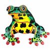 Image 1 : Hand Painted Metal Bullfrog Tropical Design - Caribbean