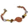 Image 1 : Woven Copper Wire and Colorful Bead Bracelet - Zakali C