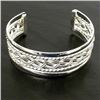 Image 1 : Silver Overlay Cuff Braided Design - Artisana