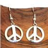Image 1 : Alpaca Silver Peace Symbol Earrings - Artisana