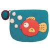 Image 1 : Felt Coin Purse - Gold Fish - Wild Woolies (P)