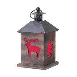 Winter Cabin Wooden Lantern