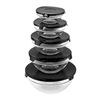 Image 1 : Glass Bowls With Lids - Black
