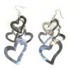 Image 1 : Large Silverplated Heart Cluster Earrings - Artisana