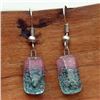 Image 1 : Pink and Blue Bubble Small Glass Earrings - Tili Glass