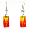 Image 1 : Fire Design Small Glass Earrings - Tili Glass