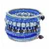 Image 1 : Ten Turn Bead and Bone Bracelet - Light Blues - CFM