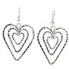 Image 1 : Triple Heart Silver Overlay Earrings - Artisana