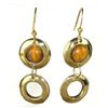 Image 1 : Tiger's Eye Doubles Earrings - Brass Images (E)